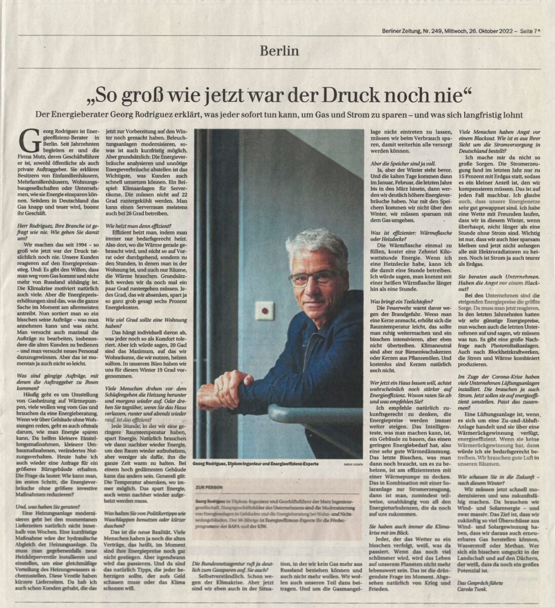 Interview Berliner Zeitung 26.10.2022